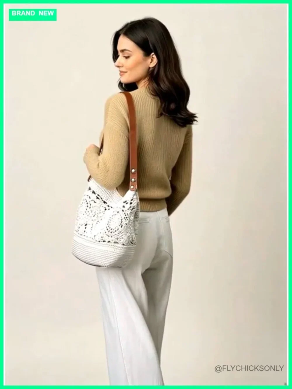 Boho Crochet Crossbody Bag Handmade Hobo Purse Large Tote for Travel